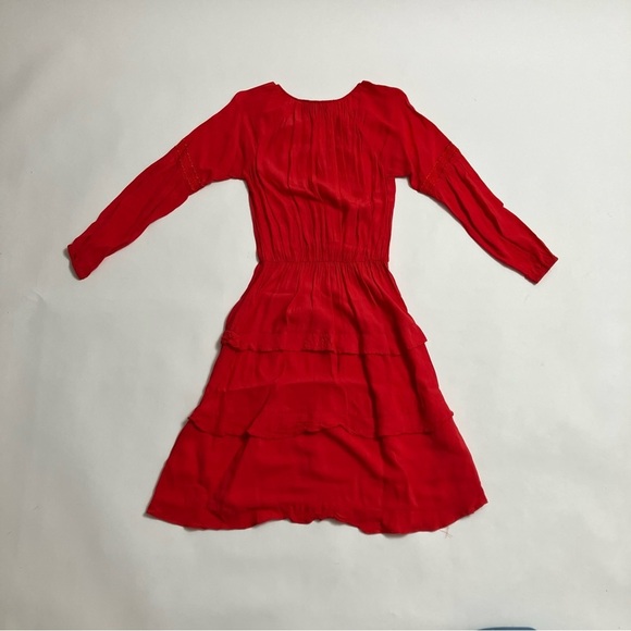 ANTHRO SUNDAY IN BROOKLYN neon salmon linen style dress - Picture 5 of 7